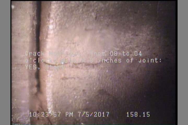 Crack Multiple, from 08 to 04 o'clock, within 8 inches of joint: YES, Start