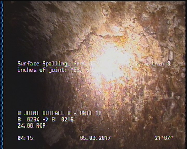 Surface Spalling, from 09 to 03 o'clock, within 8 inches of joint: YES, Start