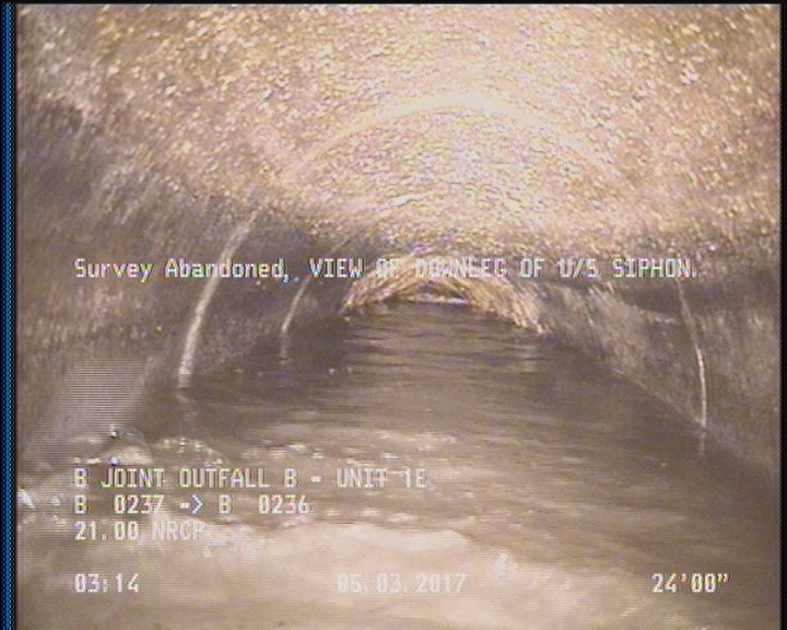 Survey Abandoned - VIEW OF DOWNLEG OF U/S SIPHON.