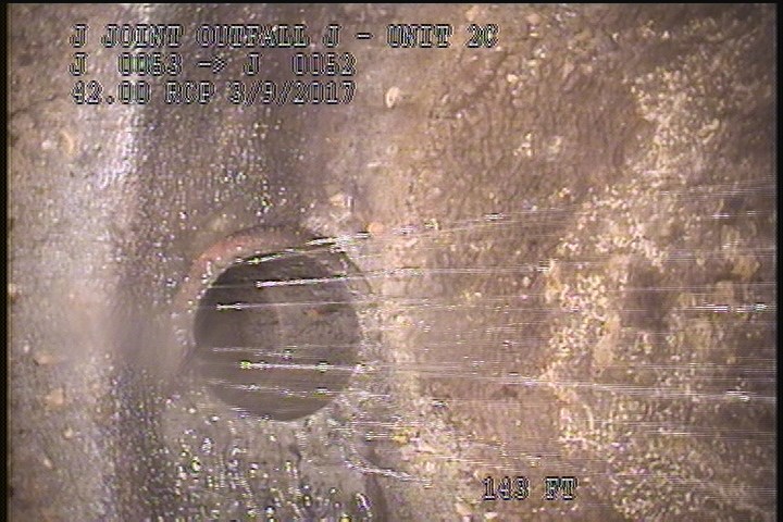 Tap Factory Made, at 12 o'clock, -, within 8 inches of joint: YES, 6" - Active- POSSIBLE IN FILTRATION AROUND CONN