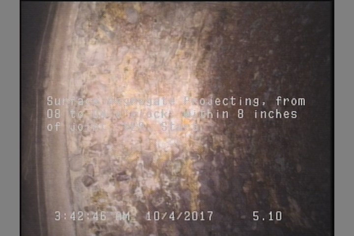 Surface Aggregate Projecting, from 08 to 04 o'clock, within 8 inches of joint: YES, Start
