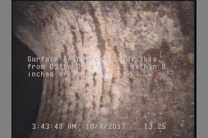 Surface Reinforcement Visible, from 09 to 03 o'clock, within 8 inches of joint: YES