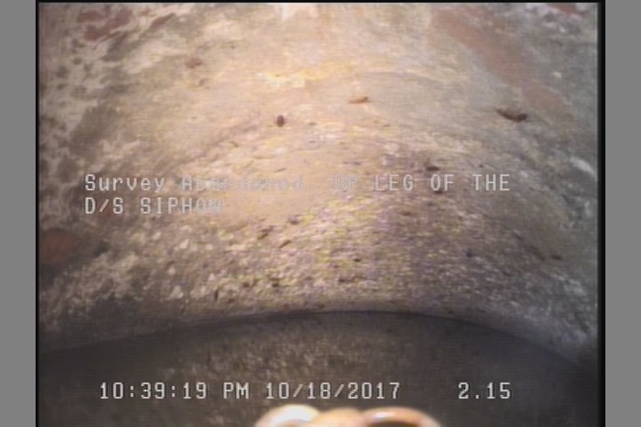 Survey Abandoned - UP LEG OF THE D/S SIPHON