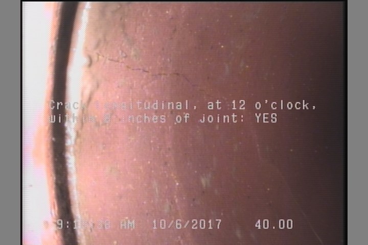 Crack Longitudinal, at 12 o'clock, within 8 inches of joint: YES