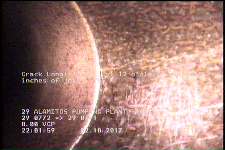 Crack Longitudinal, at 12 o'clock, within 8 inches of joint: YES