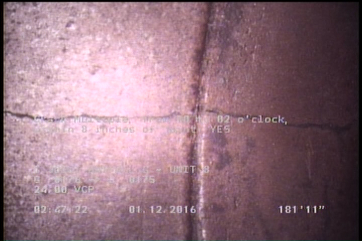 Crack Multiple, from 10 to 02 o'clock, within 8 inches of joint: YES