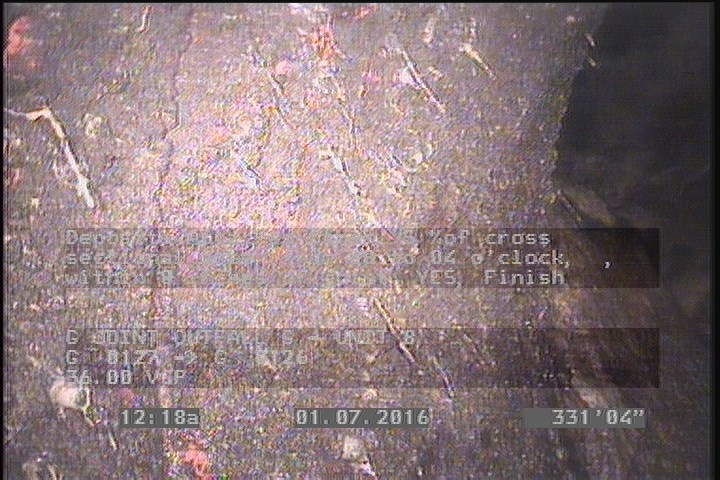 Deposits Attached Other, 5 %of cross sectional area, from 08 to 04 o'clock, , within 8 inches of joint: YES, Finish
