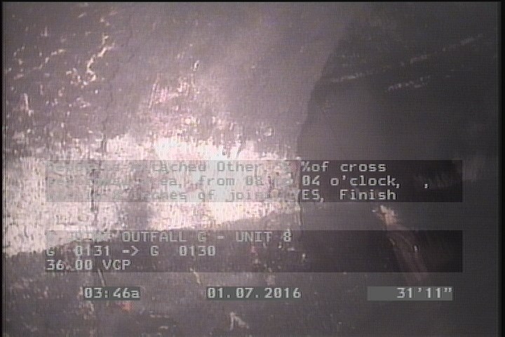 Deposits Attached Other, 5 %of cross sectional area, from 08 to 04 o'clock, , within 8 inches of joint: YES, Finish