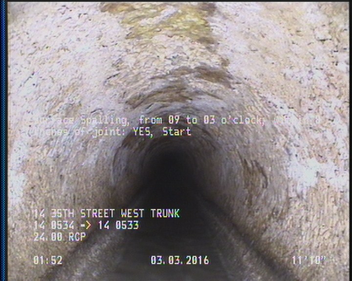 Surface Spalling, from 09 to 03 o'clock, within 8 inches of joint: YES, Start