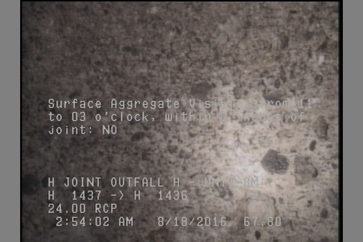Surface Aggregate Visible, from 11 to 03 o'clock, within 8 inches of joint: NO