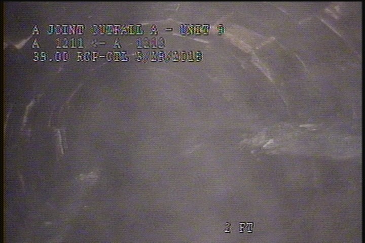 Deposits Settled Other, 10 %of cross sectional area, from 04 to 08 o'clock, , within 8 inches of joint: YES - TILES AND UNKNOWN DEBRIS