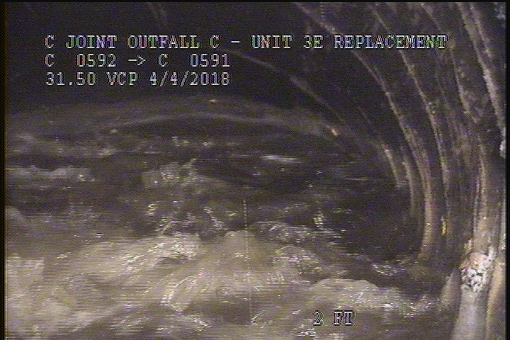 Survey Abandoned - VIEW OF THE DOWNLEG PIPE OF THE U/S SIPHON