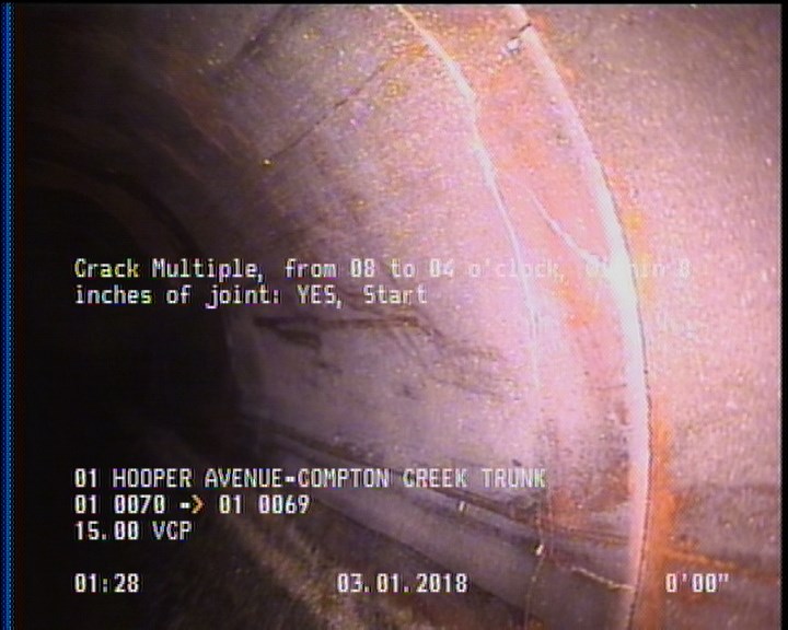 Crack Multiple, from 08 to 04 o'clock, within 8 inches of joint: YES, Start