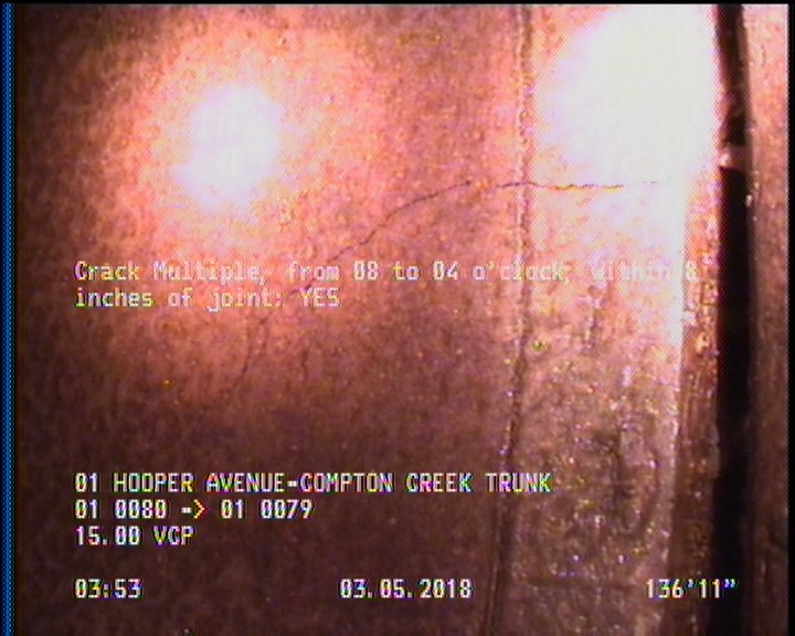 Crack Multiple, from 08 to 04 o'clock, within 8 inches of joint: YES