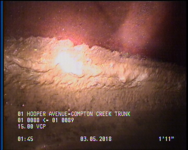 Deposits Attached Grease, 5 %of cross sectional area, from 03 to 09 o'clock, , within 8 inches of joint: YES, Start