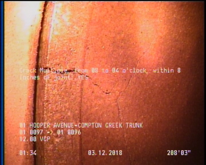 Crack Multiple, from 08 to 04 o'clock, within 8 inches of joint: YES