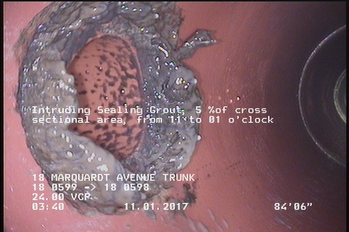 Intruding Sealing Grout, 5 %of cross sectional area, from 11 to 01 o'clock - TAP CONNECTION