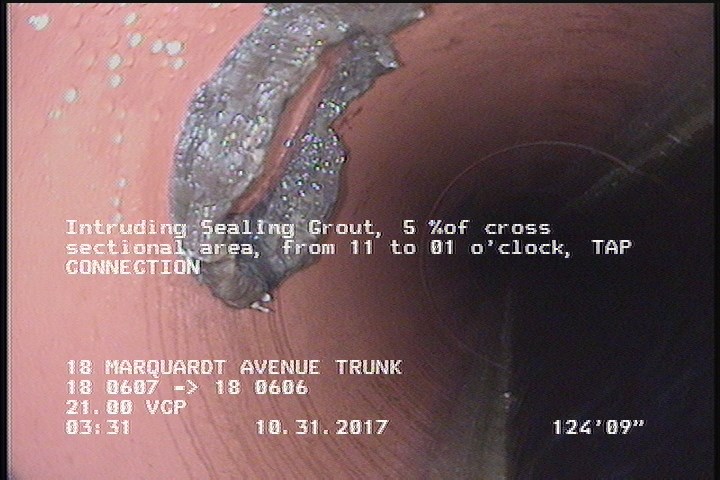 Intruding Sealing Grout, 5 %of cross sectional area, from 11 to 01 o'clock - TAP CONNECTION
