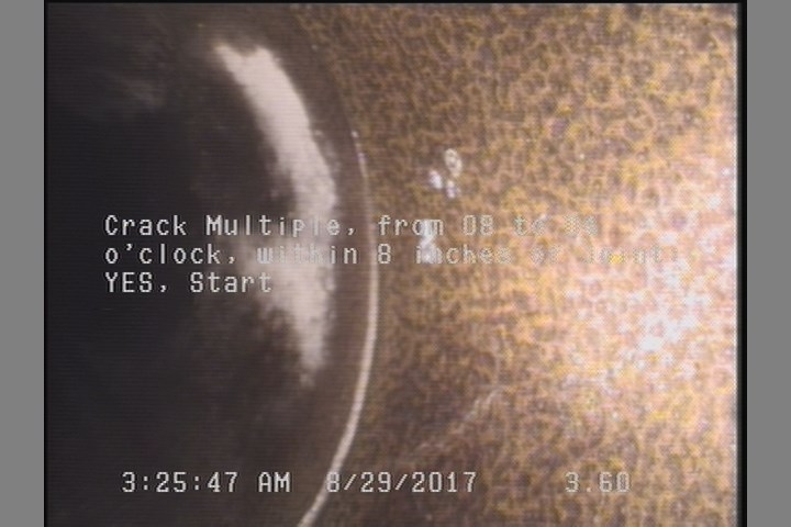 Crack Multiple, from 08 to 04 o'clock, within 8 inches of joint: YES, Start