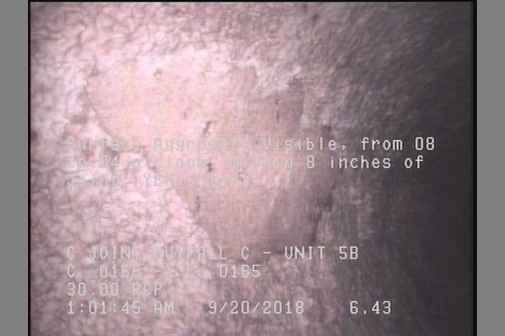 Surface Aggregate Visible, from 08 to 04 o'clock, within 8 inches of joint: YES, Start