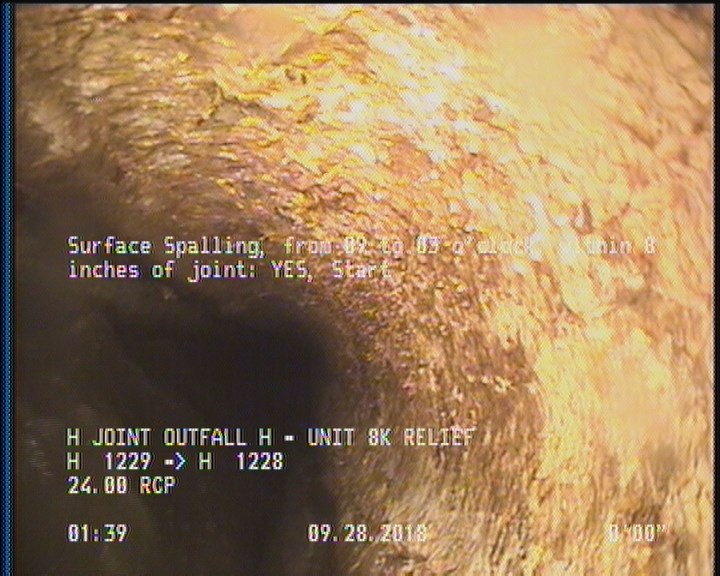 Surface Spalling, from 09 to 03 o'clock, within 8 inches of joint: YES, Start