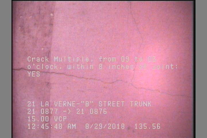 Crack Multiple, from 09 to 05 o'clock, within 8 inches of joint: YES