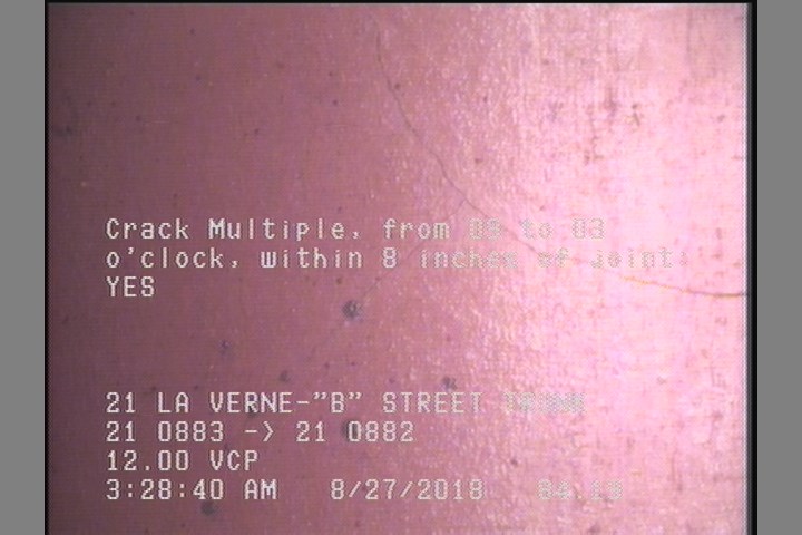 Crack Multiple, from 09 to 03 o'clock, within 8 inches of joint: YES