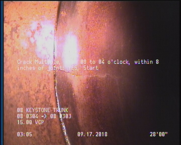 Crack Multiple, from 08 to 04 o'clock, within 8 inches of joint: YES, Start