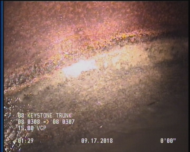 Deposits Attached Grease, 5 %of cross sectional area, from 04 to 08 o'clock, , within 8 inches of joint: YES, Start