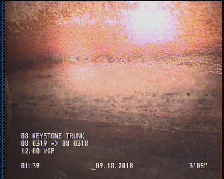 Deposits Attached Grease, 5 %of cross sectional area, from 03 to 09 o'clock, , within 8 inches of joint: YES, Start