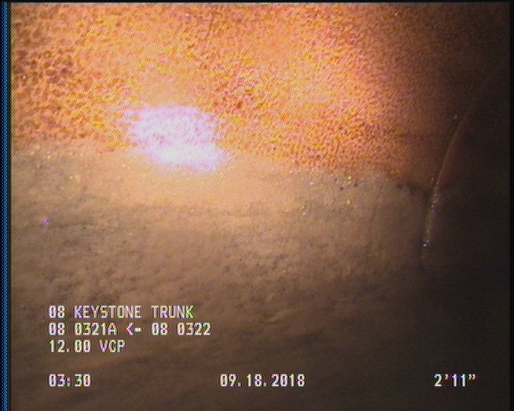 Deposits Attached Grease, 5 %of cross sectional area, from 03 to 09 o'clock, , within 8 inches of joint: YES, Start