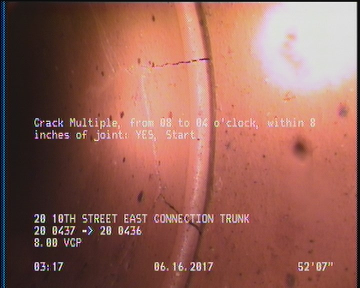 Crack Multiple, from 08 to 04 o'clock, within 8 inches of joint: YES, Start
