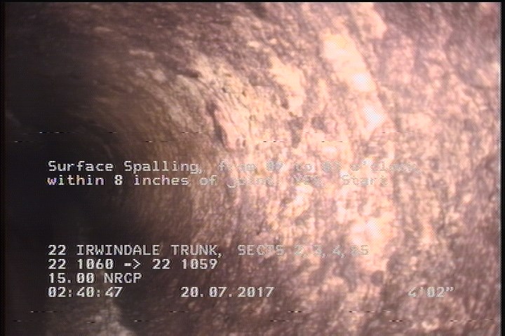 Surface Spalling, from 09 to 03 o'clock, within 8 inches of joint: YES, Start