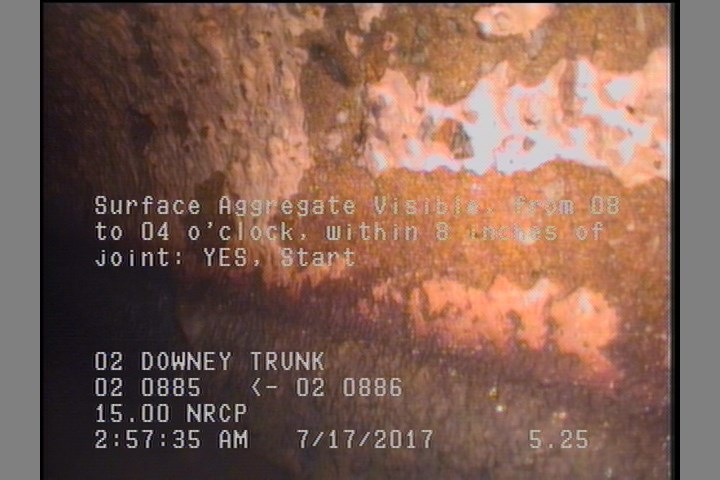 Surface Aggregate Visible, from 08 to 04 o'clock, within 8 inches of joint: YES, Start