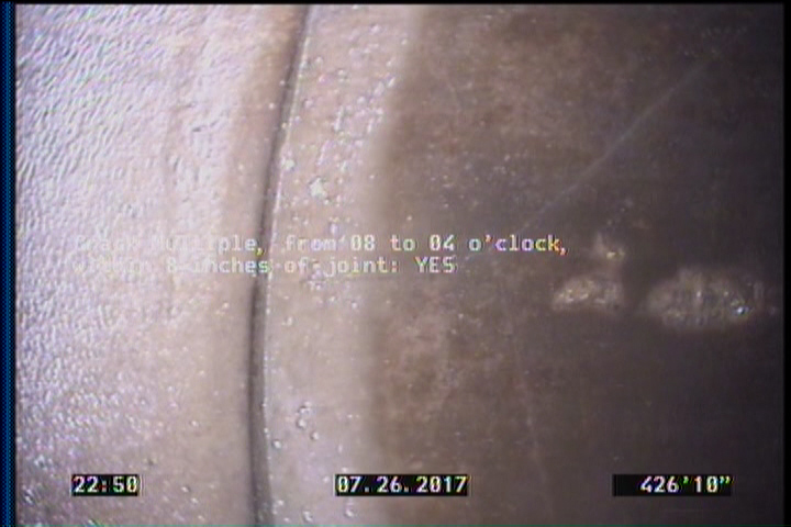 Crack Multiple, from 08 to 04 o'clock, within 8 inches of joint: YES