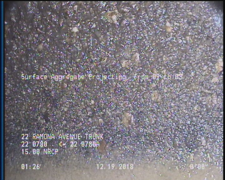 Surface Aggregate Projecting, from 09 to 03 o'clock, within 8 inches of joint: YES, Start