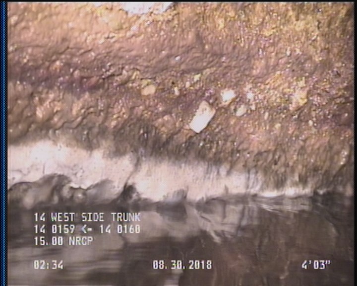 Deposits Attached Grease, 5 %of cross sectional area, from 03 to 09 o'clock, , within 8 inches of joint: YES, Start