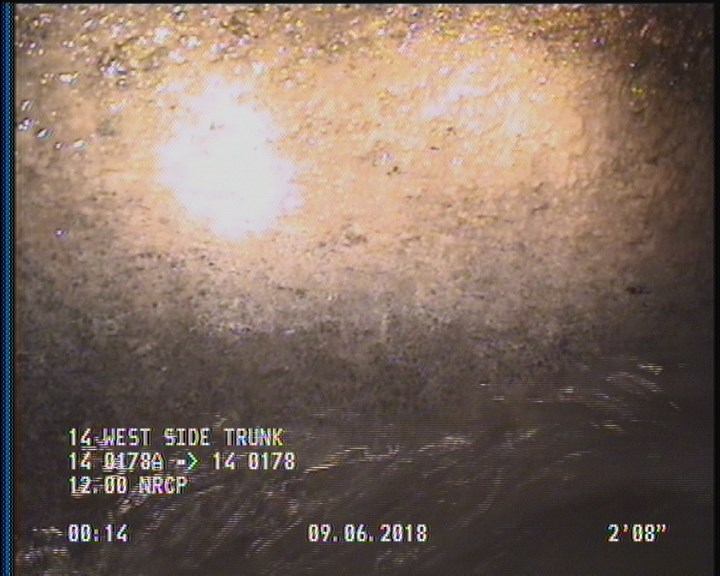 Deposits Attached Grease, 5 %of cross sectional area, from 03 to 09 o'clock, , within 8 inches of joint: YES, Start