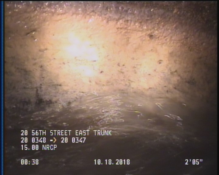 Deposits Attached Grease, 5 %of cross sectional area, from 04 to 08 o'clock, , within 8 inches of joint: YES, Start