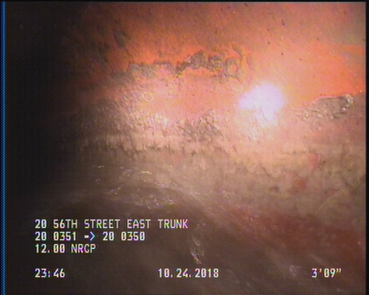Deposits Attached Grease, 5 %of cross sectional area, from 03 to 09 o'clock, , within 8 inches of joint: YES, Start