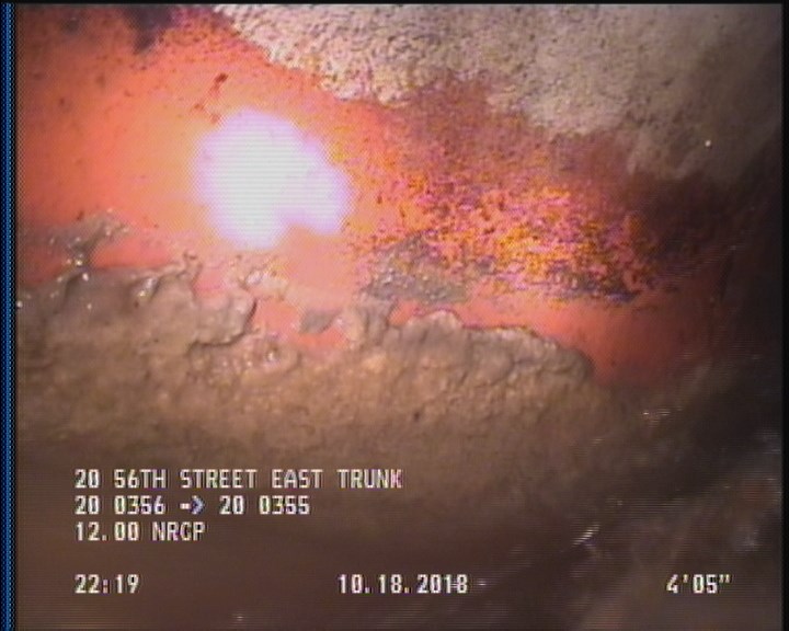 Deposits Attached Grease, 5 %of cross sectional area, from 03 to 09 o'clock, , within 8 inches of joint: YES, Start