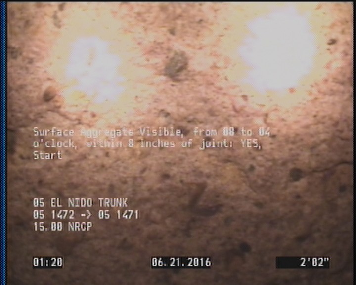 Surface Aggregate Visible, from 08 to 04 o'clock, within 8 inches of joint: YES, Start