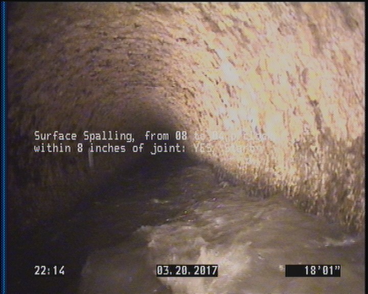 Surface Spalling, from 08 to 04 o'clock, within 8 inches of joint: YES, Start