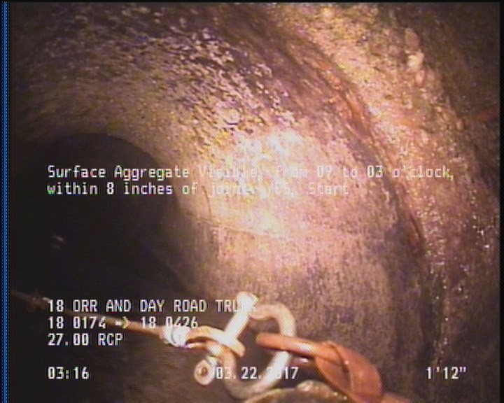 Deposits Attached Grease, 5 %of cross sectional area, from 04 to 08 o'clock, , within 8 inches of joint: YES, Start
