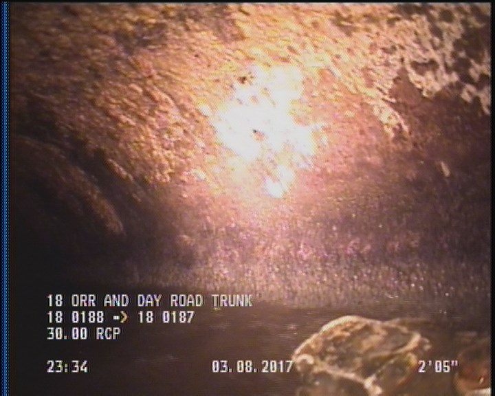 Deposits Attached Grease, 5 %of cross sectional area, from 03 to 09 o'clock, , within 8 inches of joint: YES, Start