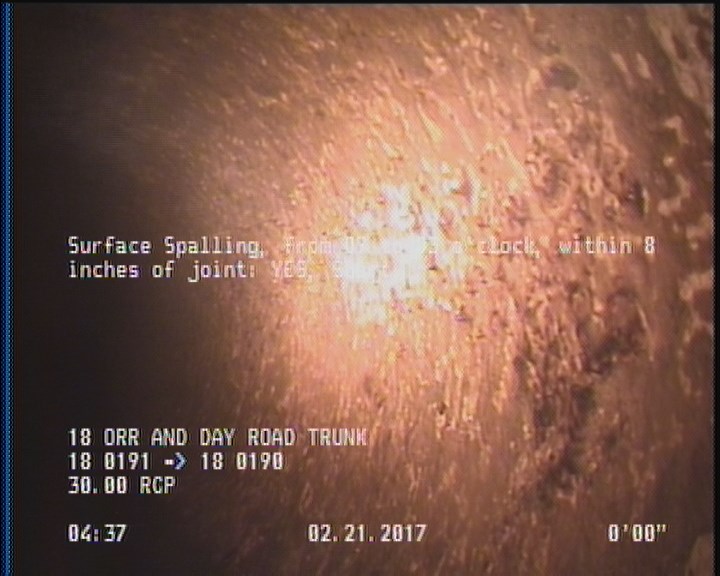 Surface Spalling, from 09 to 03 o'clock, within 8 inches of joint: YES, Start