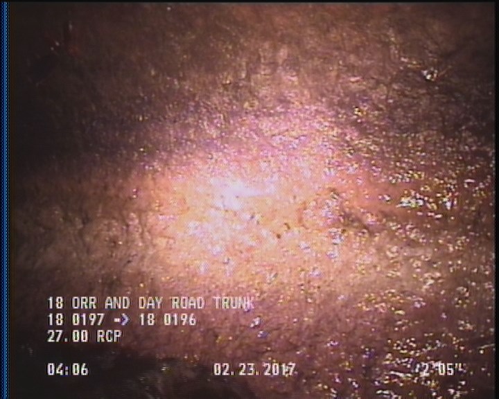 Deposits Attached Grease, 5 %of cross sectional area, from 05 to 07 o'clock, , within 8 inches of joint: YES, Start