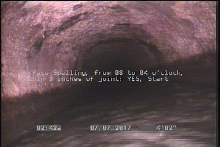 Surface Spalling, from 08 to 04 o'clock, within 8 inches of joint: YES, Start