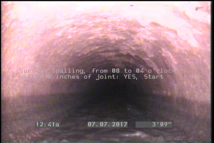 Surface Spalling, from 08 to 04 o'clock, within 8 inches of joint: YES, Start