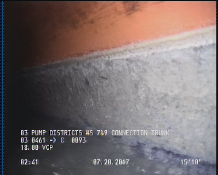 Deposits Attached Grease, 5 %of cross sectional area, from 03 to 09 o'clock, , within 8 inches of joint: YES